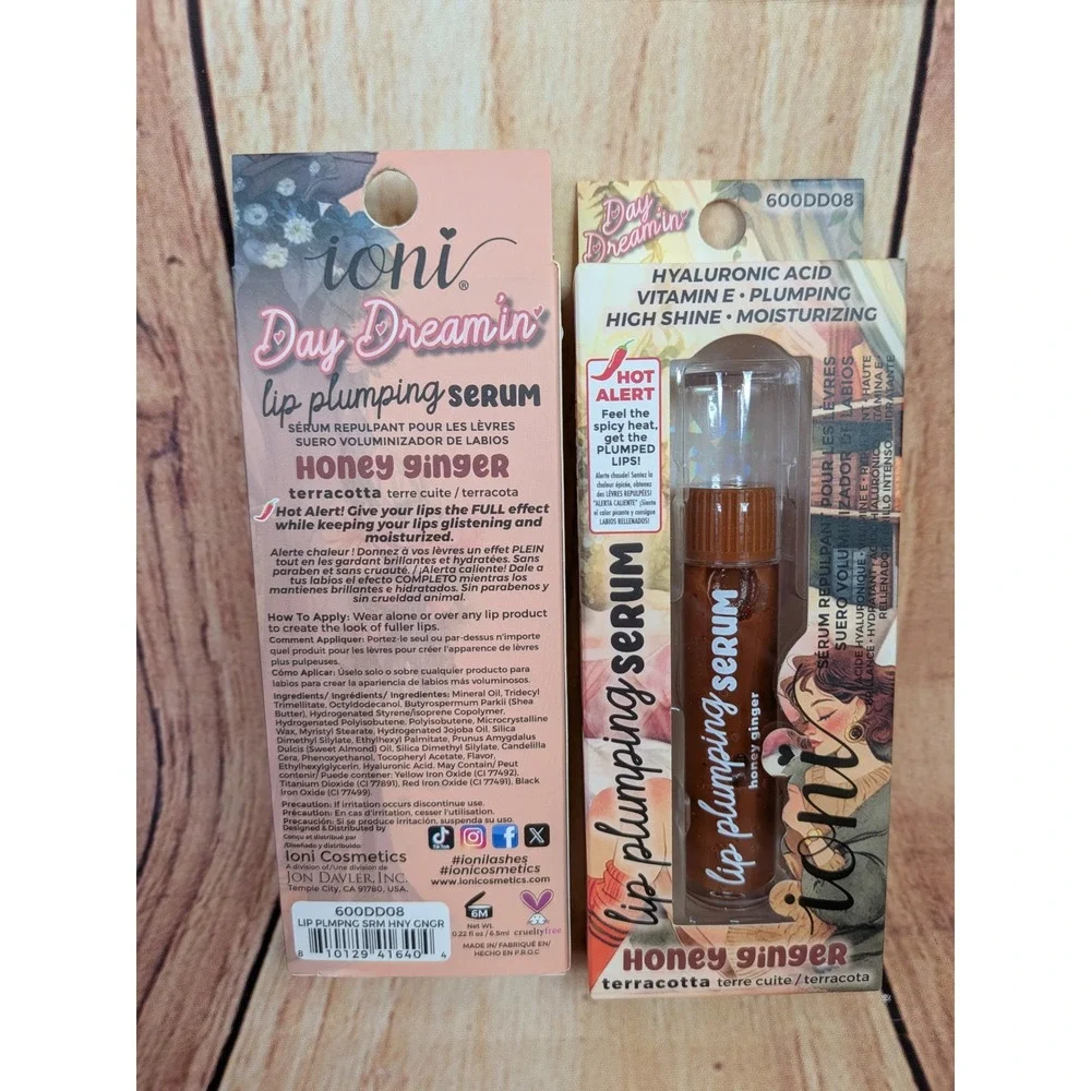 2 PK Ioni Day Dreamin Lip Plumping Serum Honey Ginger Terracotta